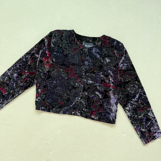 Vintage Ms. Choice Floral Velvet Blazer Jacket, Size Medium