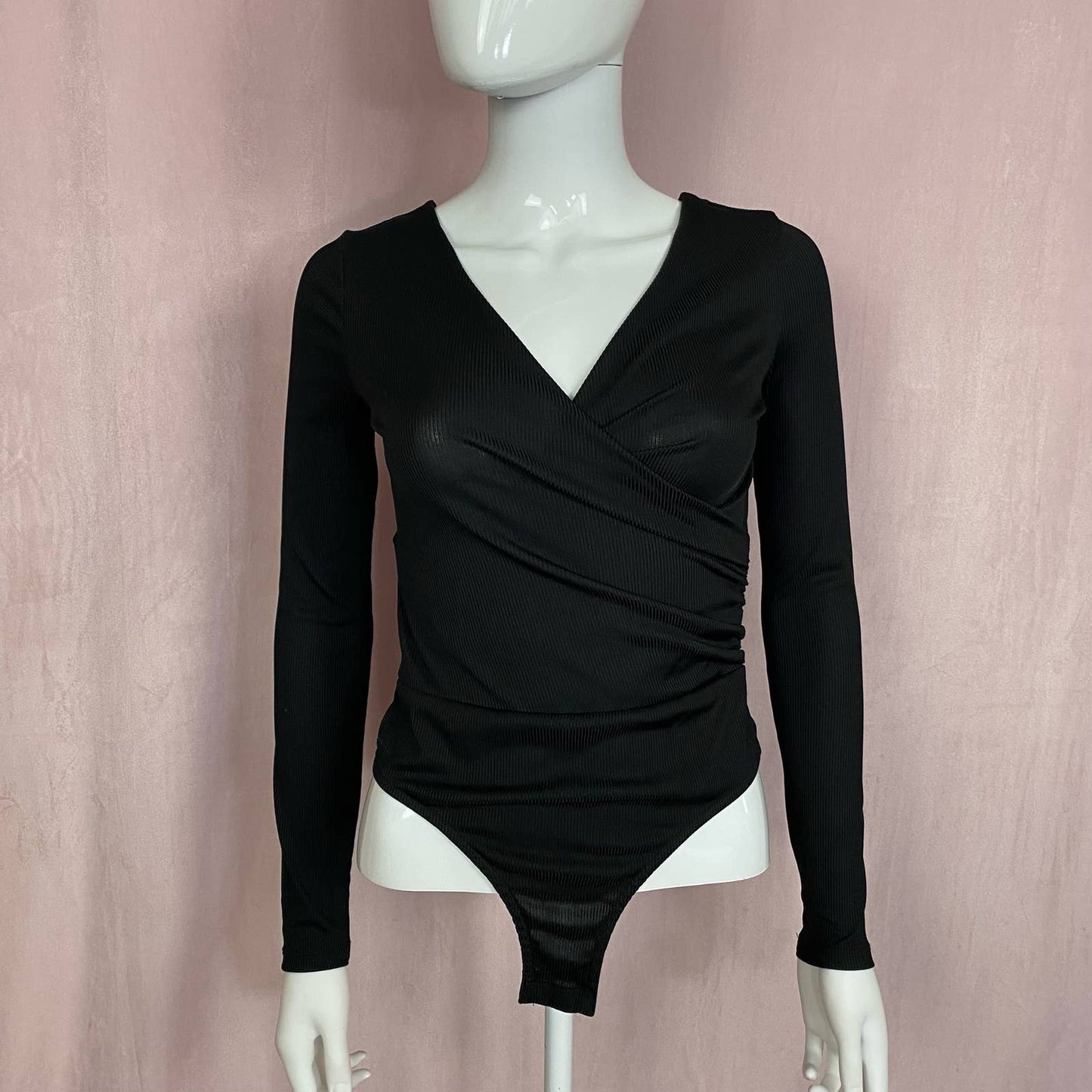 Secondhand Topshop Long Sleeve Wrap Front Bodysuit, Size 4