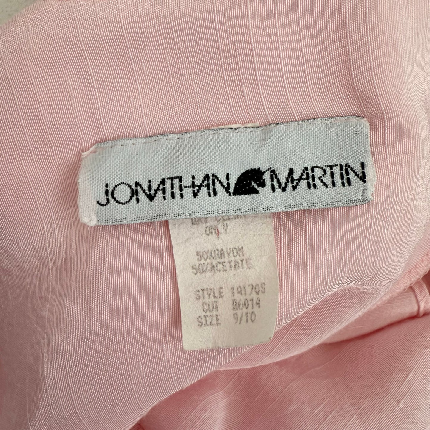 Vintage 80s Jonathan Martin Pink Button Front Dress, Size 9/10