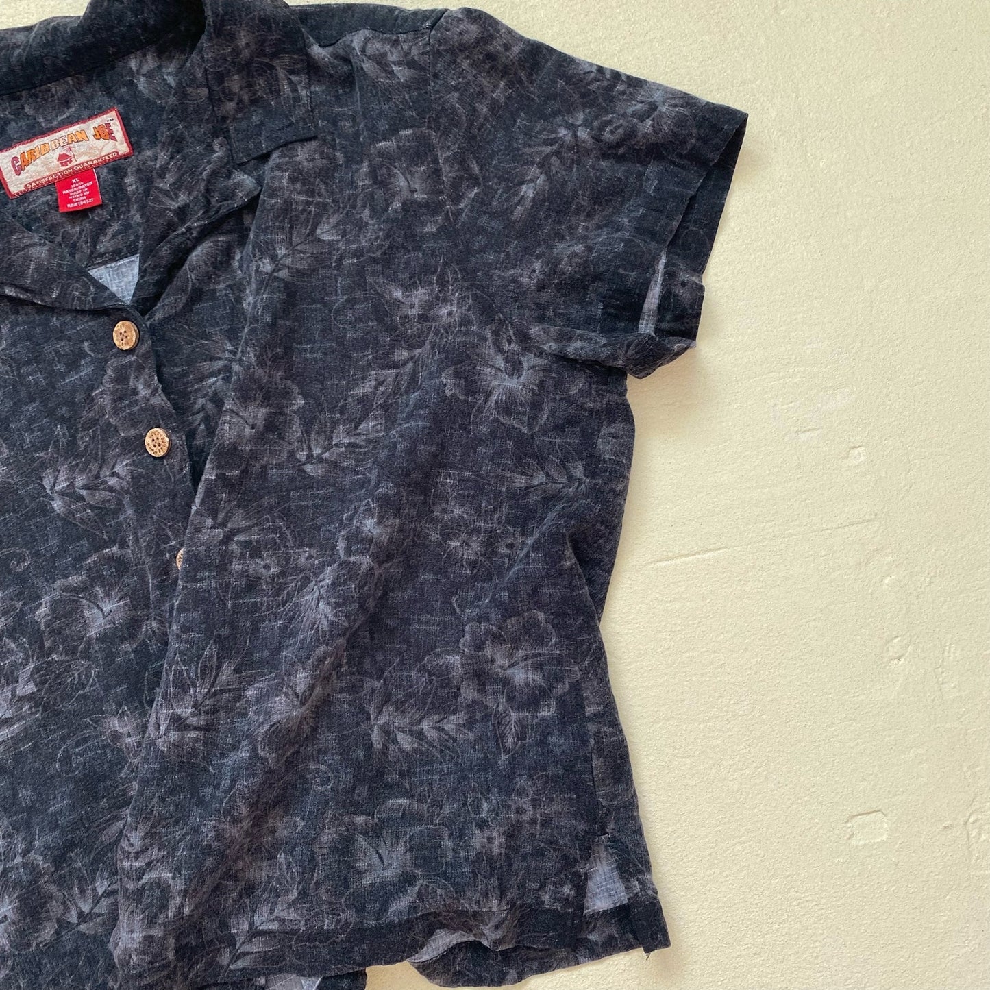 Vintage Caribbean Joe Hawaiian Shirt Button Down, Size XL