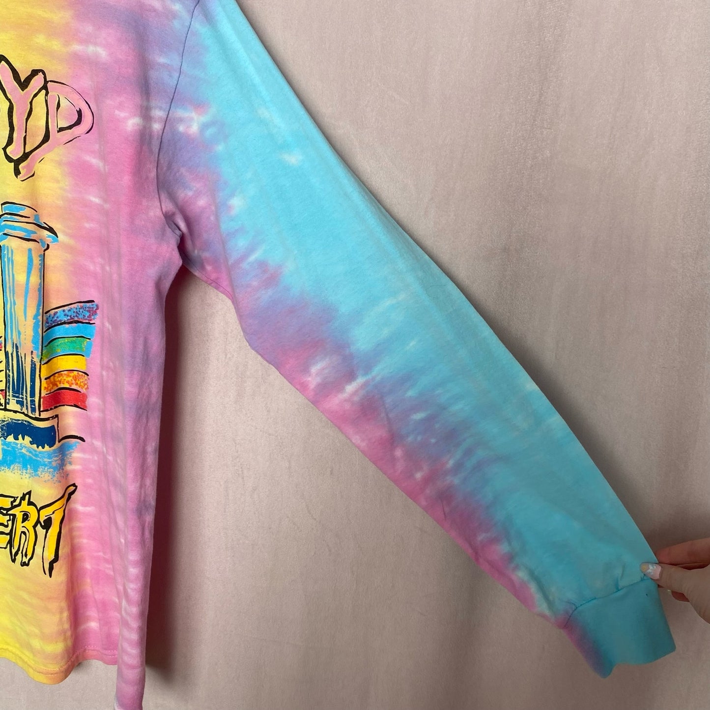 Secondhand Pink Floyd Tie Dye Long Sleeve Graphic T-Shirt, Size Medium