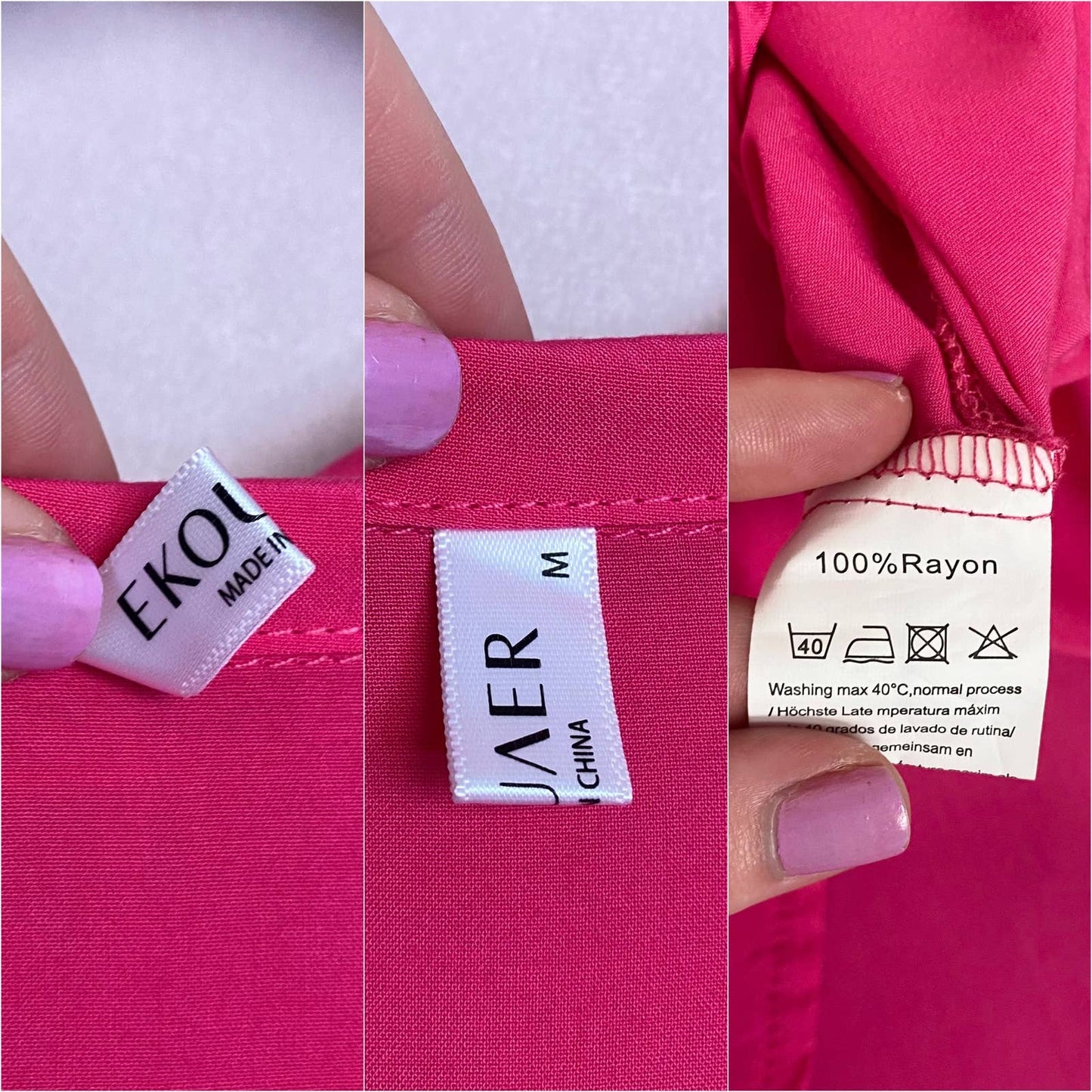 Secondhand Ekouaer Pink Cover Up Shirt for Beach Swimsuit, Size Medium
