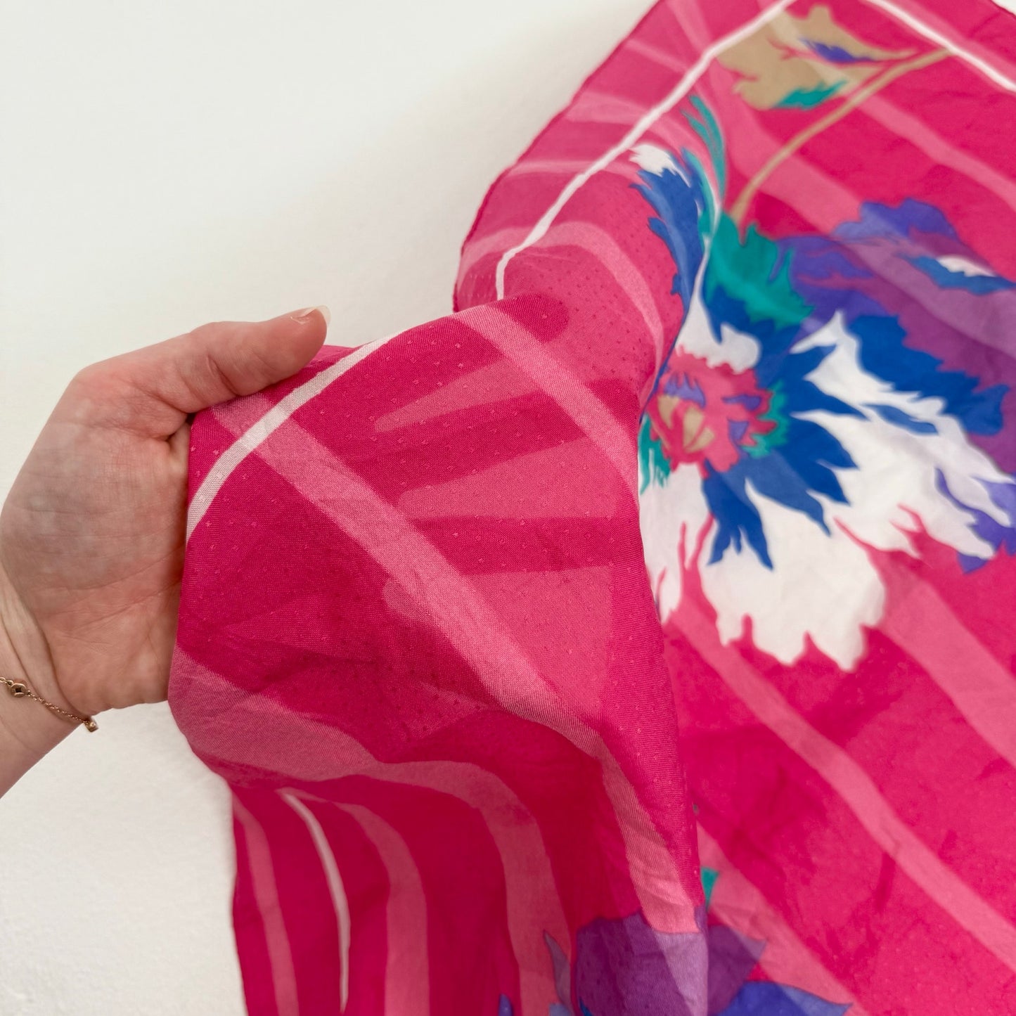 Vintage Floral Pink Square Scarf