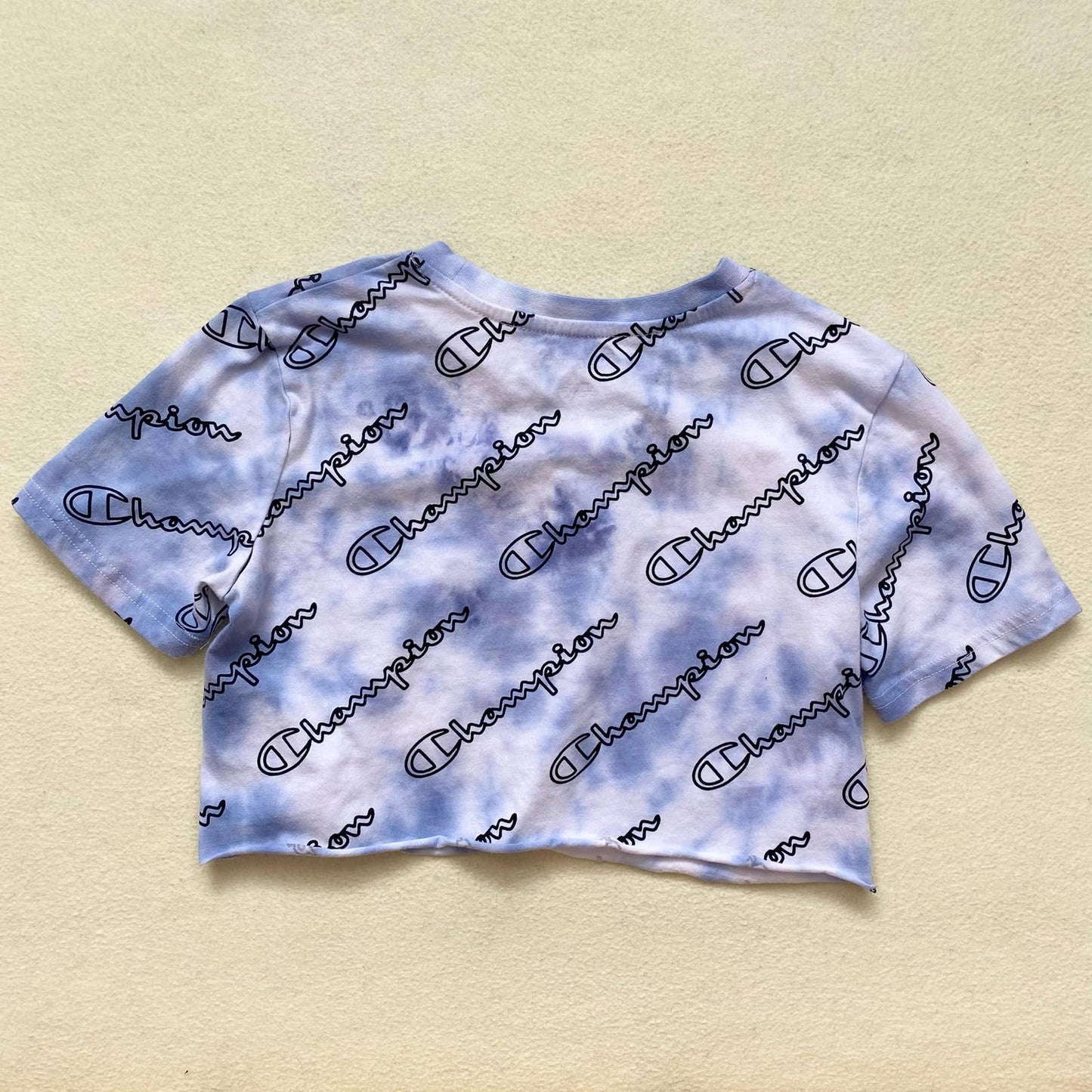 Reworked Champion Tie Dye Crop Tee, Size Small