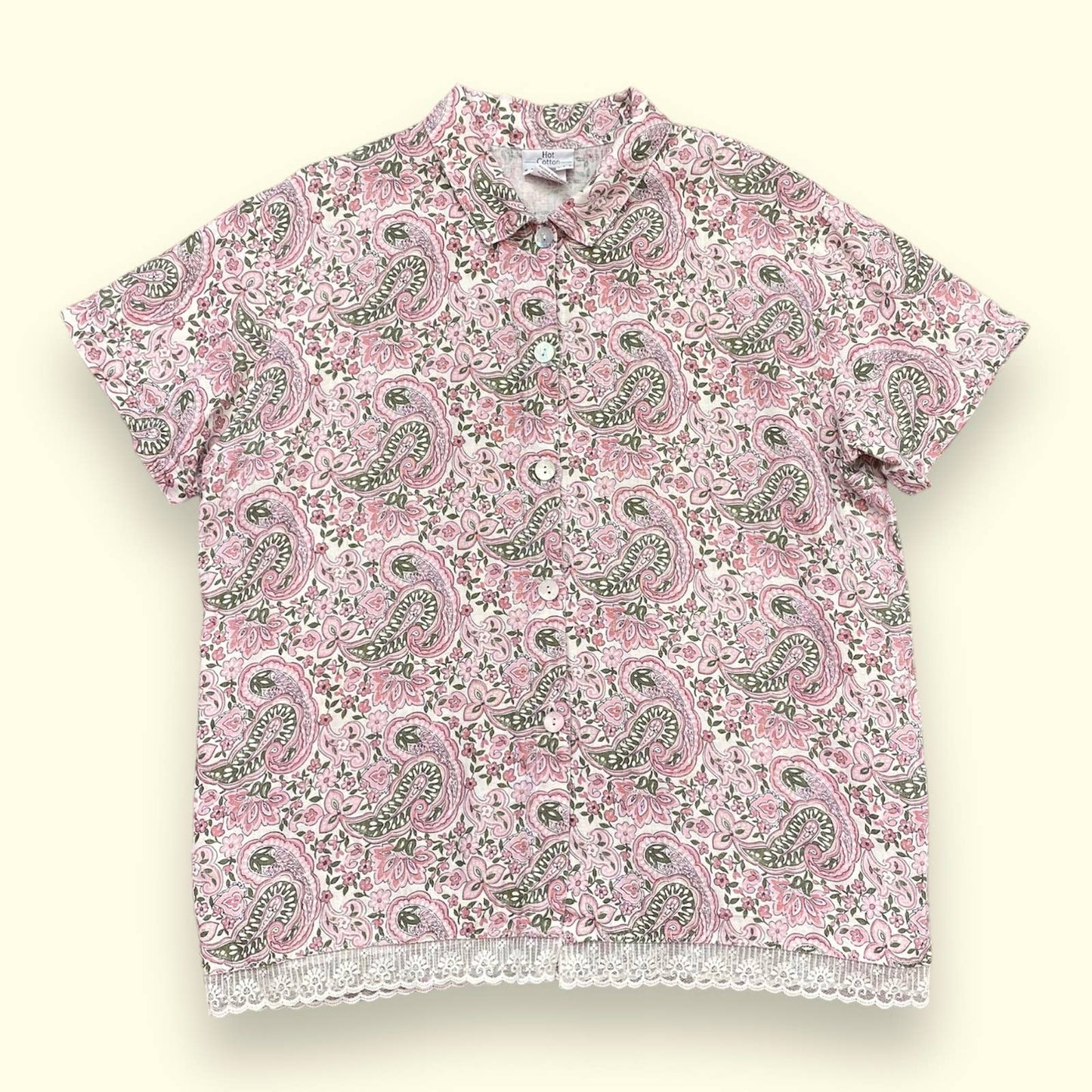 Vintage Hot Cotton by Marc Ware Floral Linen Shirt, Size Large