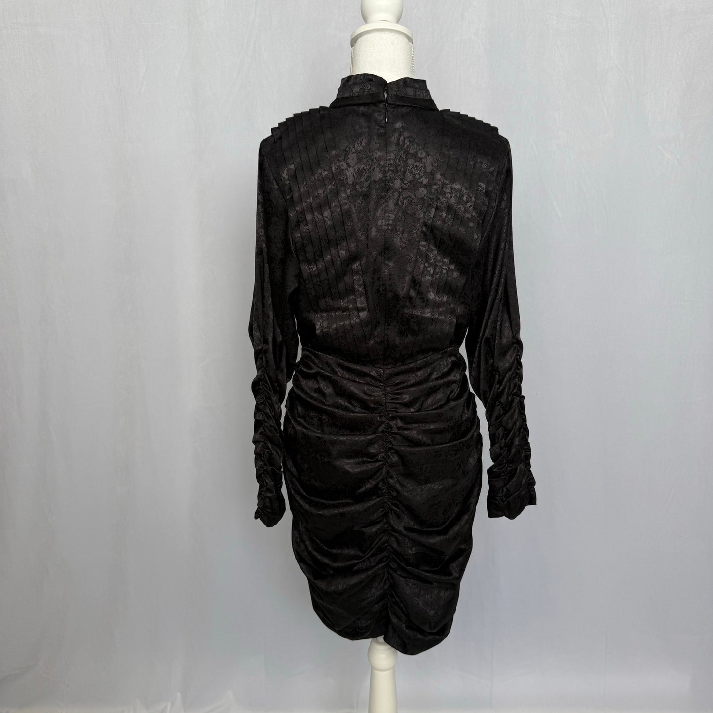 Secondhand Hunter Bell Ariana Dress Black Satin Floral, Size 8