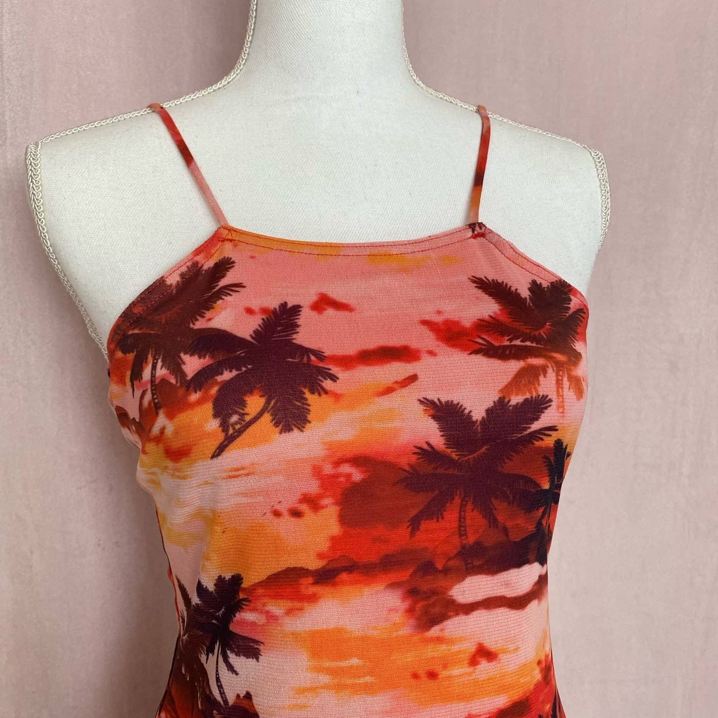 Secondhand Urban Outfitters Tropical Mesh Mini Dress, Size Small