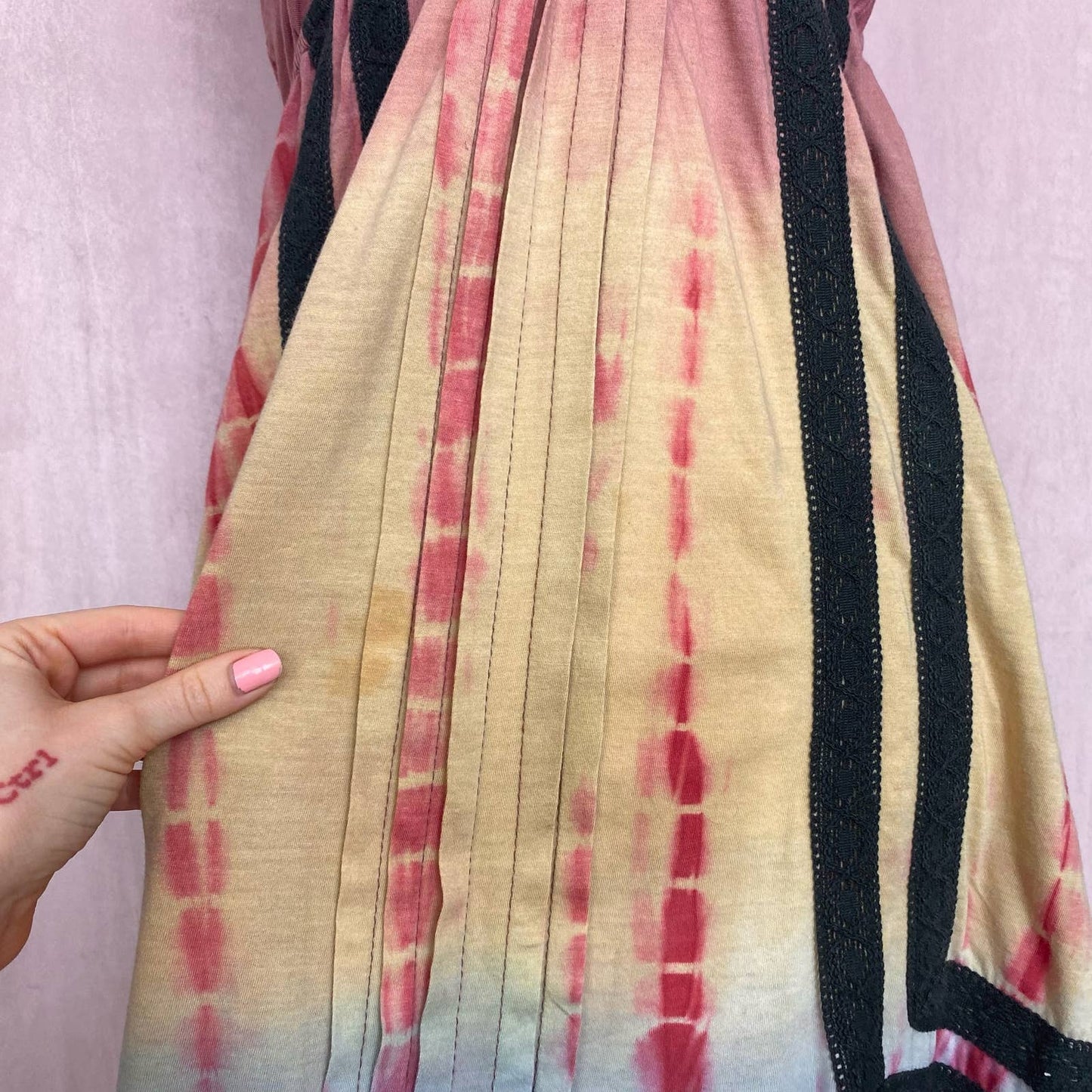 Upcycled Billabong Summer Tie Dye Mini Dress, Size Medium
