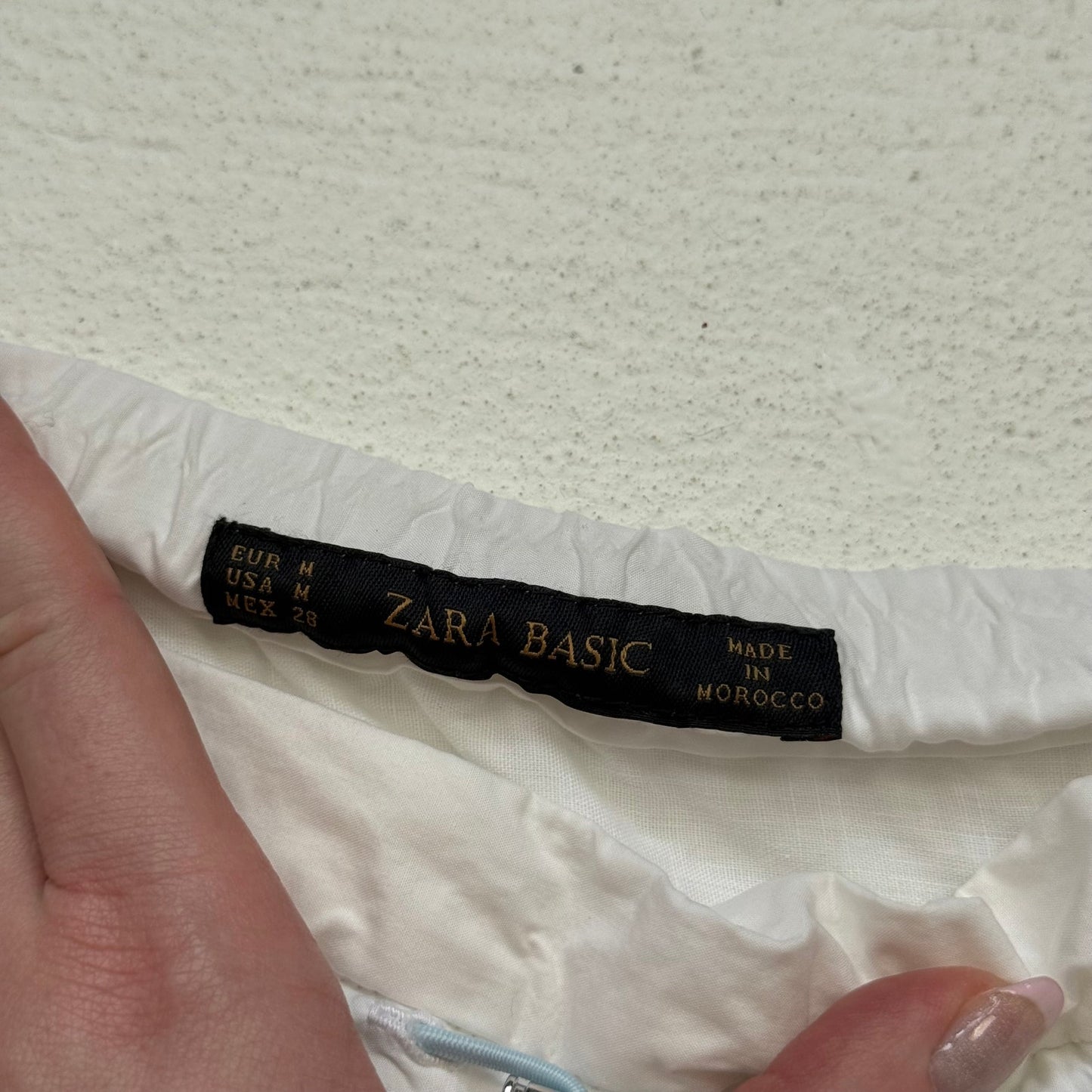 Secondhand Zara Basic White Tiered Mini Skirt M Lined Above Knee