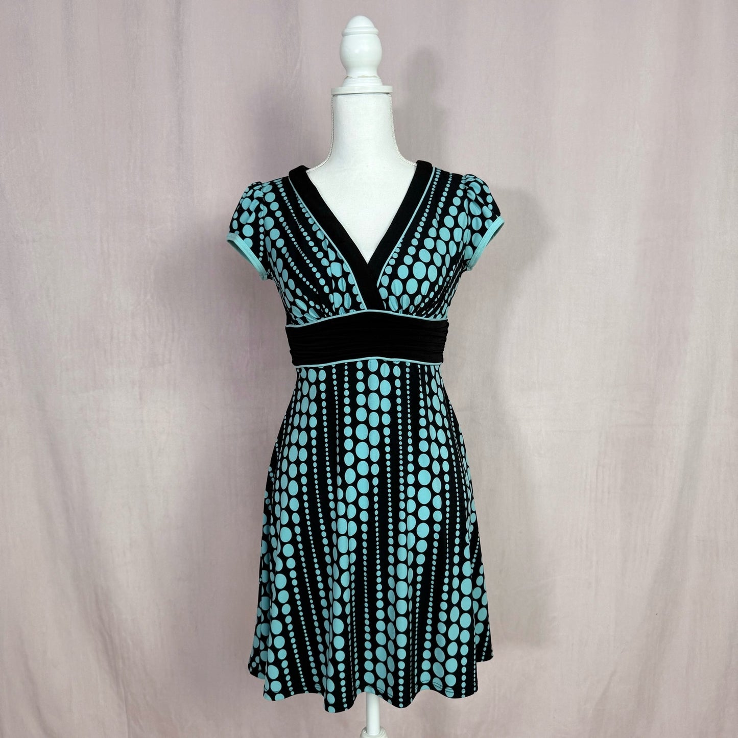 Y2K Rampage Polka Dot Fit & Flare Mini Dress, Size Small
