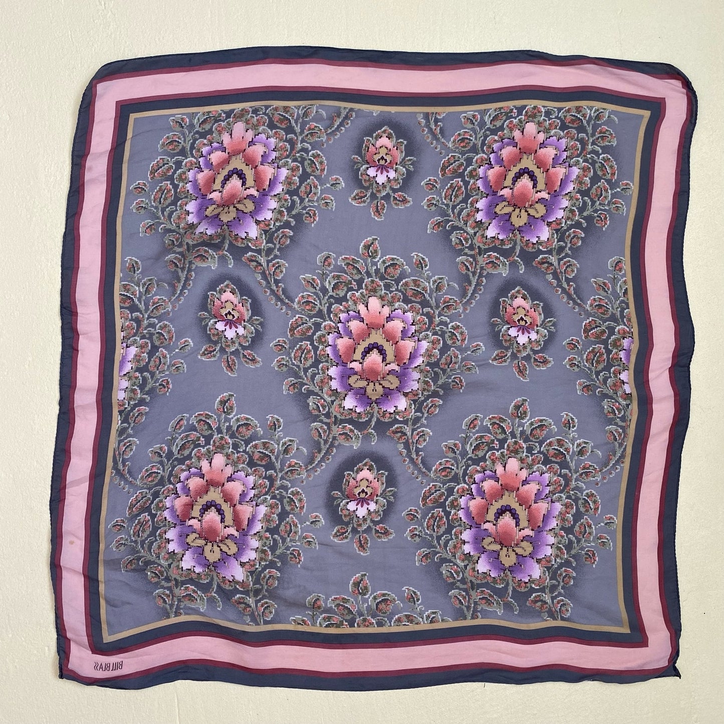 Vintage Bill Blass Floral Silk Scarf Shawl