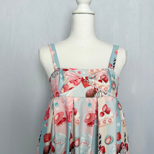 Secondhand Infanta Strawberry Sweet Lolita Babydoll Dress Ruffle Hem, Size Large