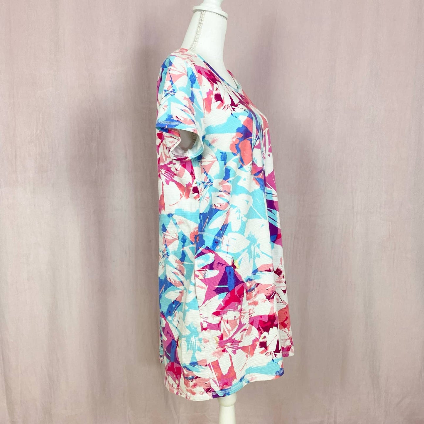 Secondhand T by Talbots Cross Back Cozy Crush Dress Brushed Floral, XLP