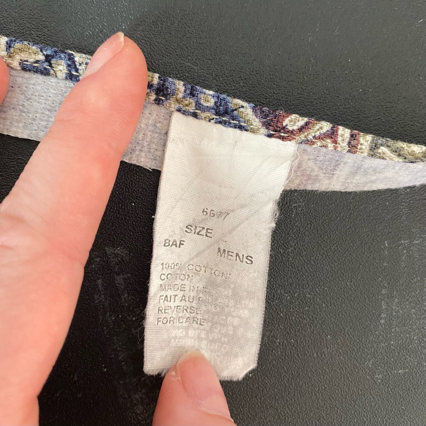 Upcycled Fish Tribal Print Button Up & Shorts Set, Size S/M/L