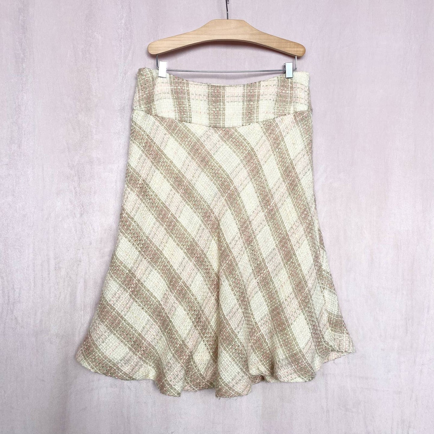 Secondhand Merona Knit Plaid Midi Skirt, Size 4