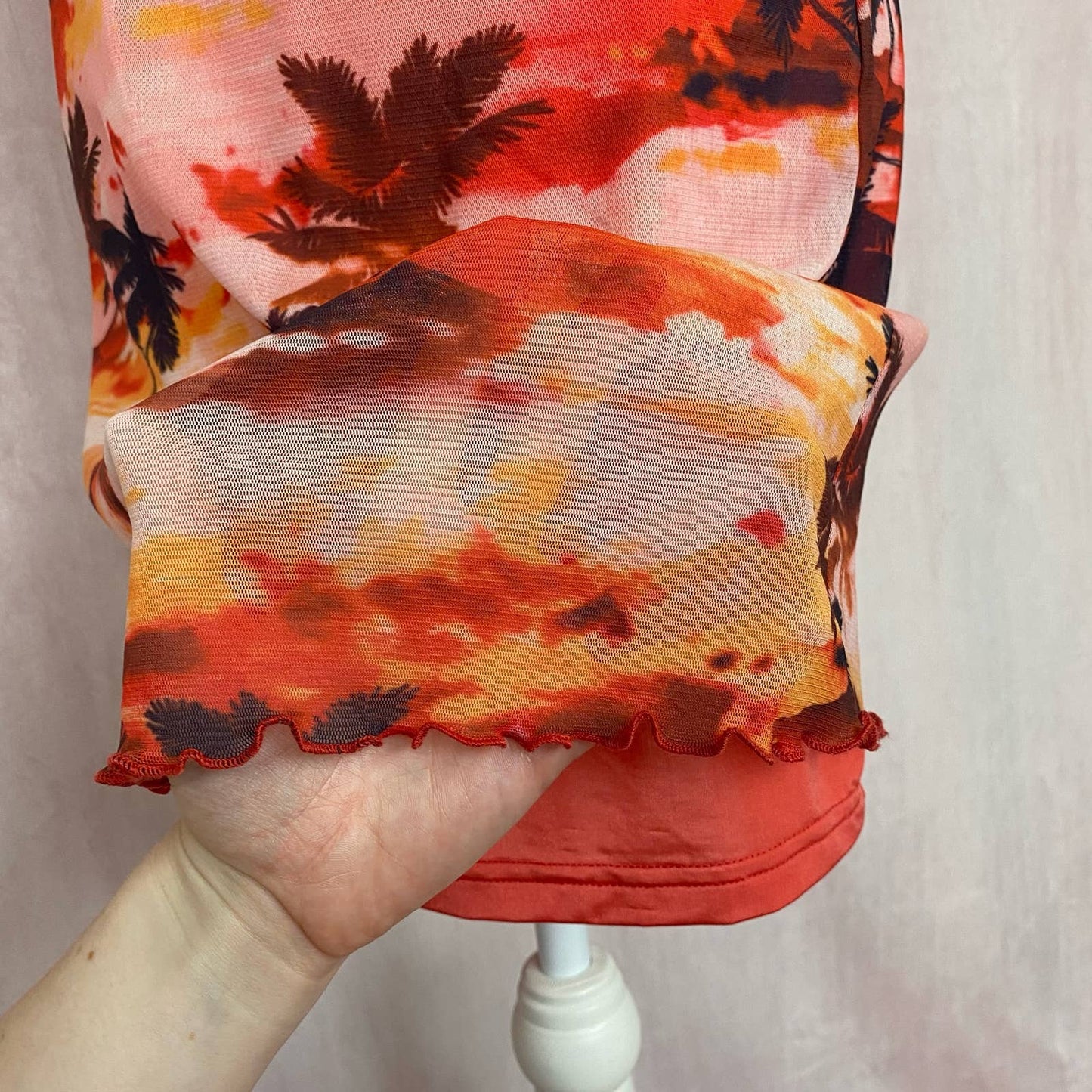 Secondhand Urban Outfitters Tropical Mesh Mini Dress, Size Small