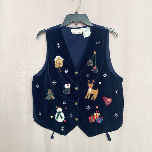 Vintage Casey & Max Christmas Holiday Vest, Size Large