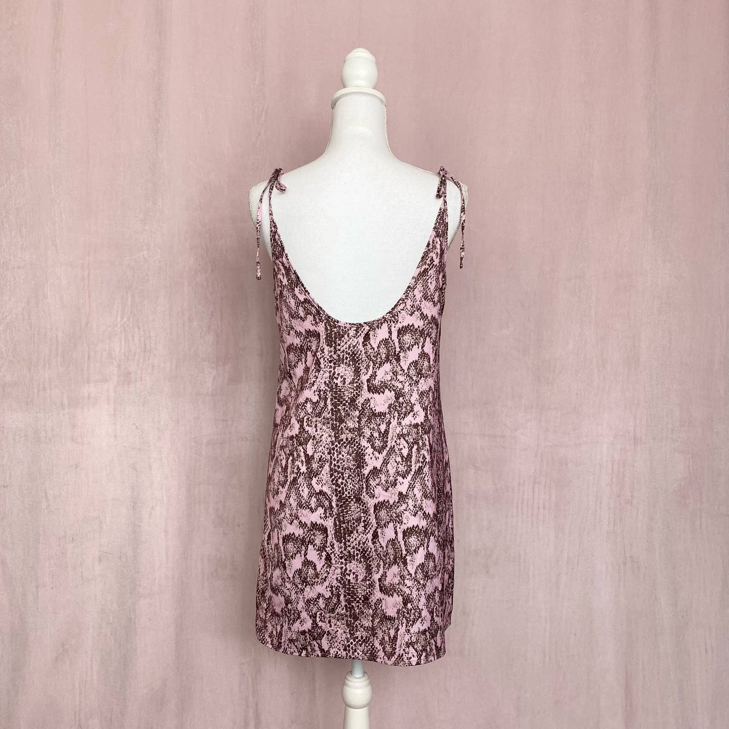 Secondhand Urban Outfitters Pink Snakeskin Mini Slip Dress, Size Small
