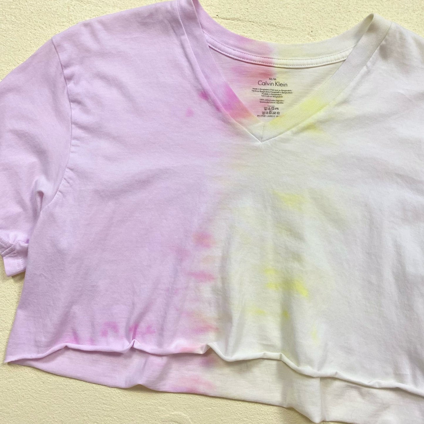 Upcycled Calvin Klein Strawbana Tie Dye Crop Tee