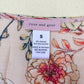 Preowned Rose and Grey Floral Lace Trim Surplice Blouse, Size Small