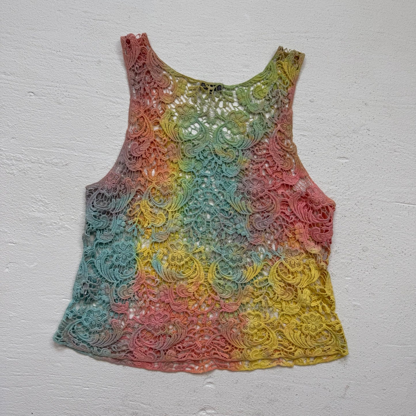 Secondhand Stella Rainbow Crochet Cotton Tank Top, Size Small