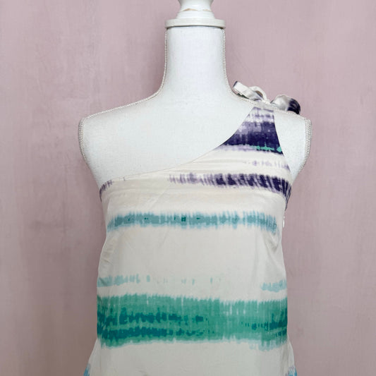 Secondhand Banana Republic Silk Stripe One Shoulder Mini Dress, Size 2