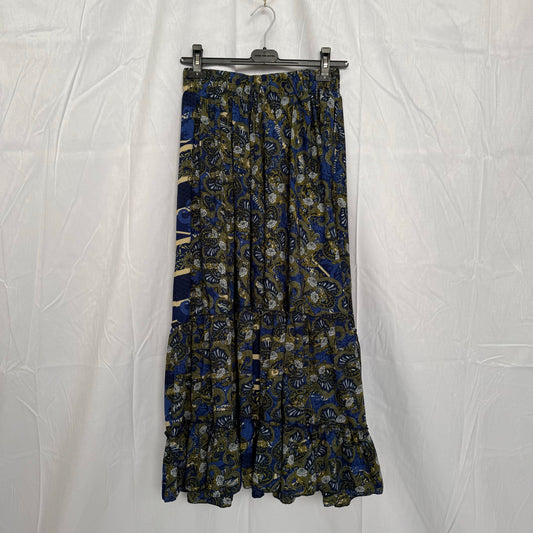 Secondhand Karma Highway Boho Floral Tiered Maxi Skirt, Size Medium