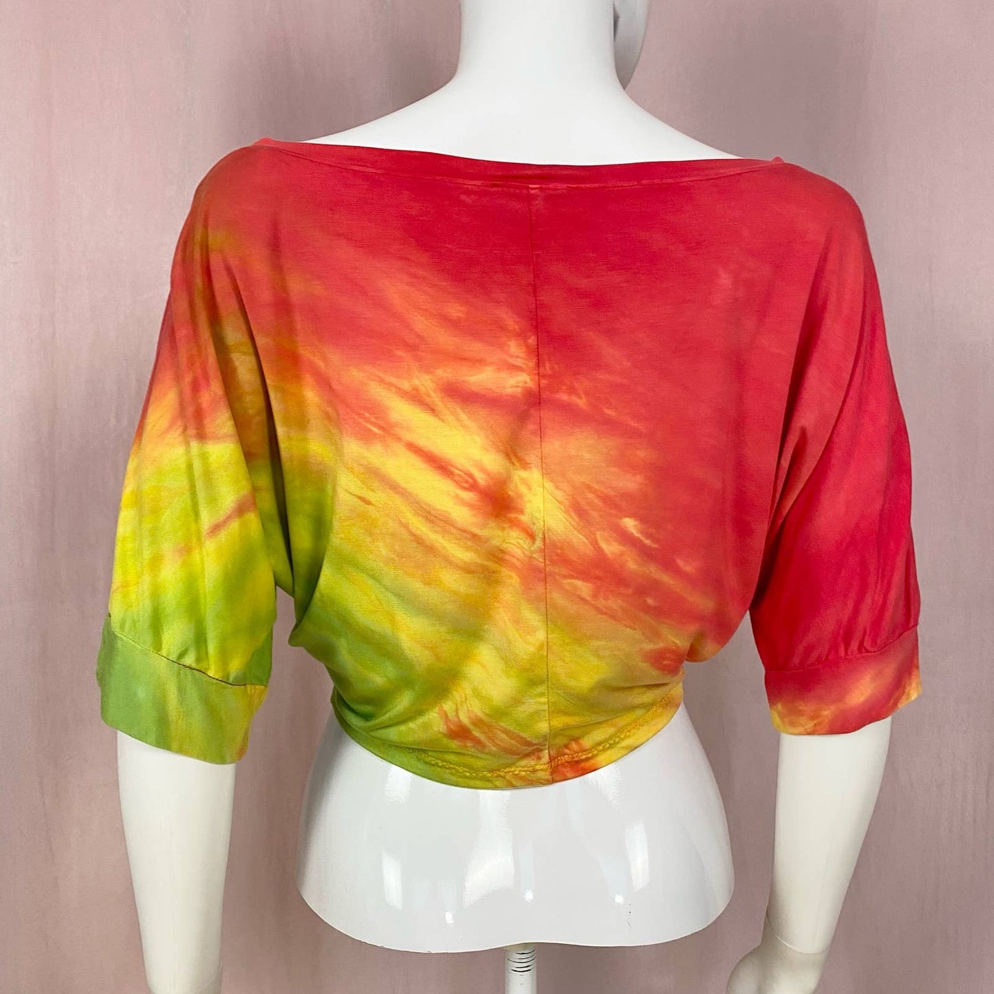 Upcycled Mijo Tie Dye Crop Short Sleeve Top, Size Medium