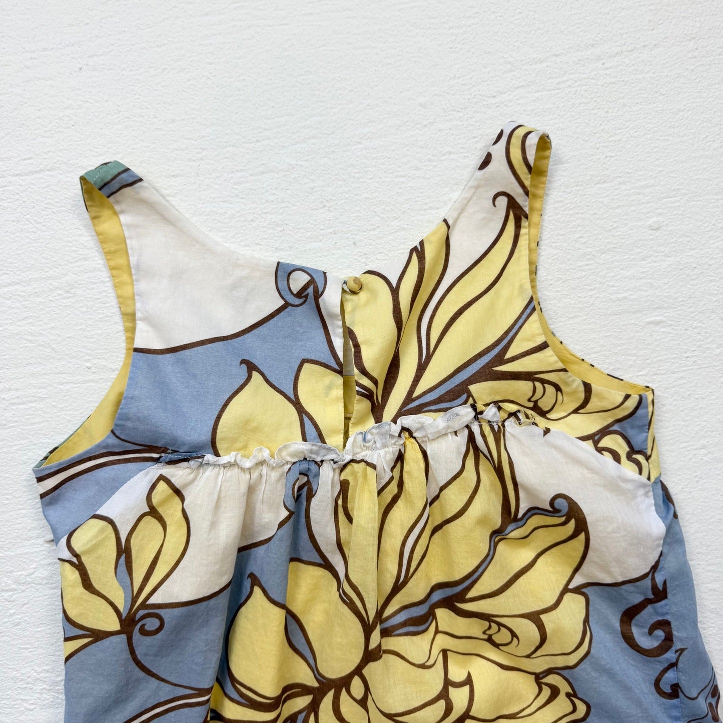 Secondhand BCBG Paris Yellow Floral Cotton Mini Dress, Size 4