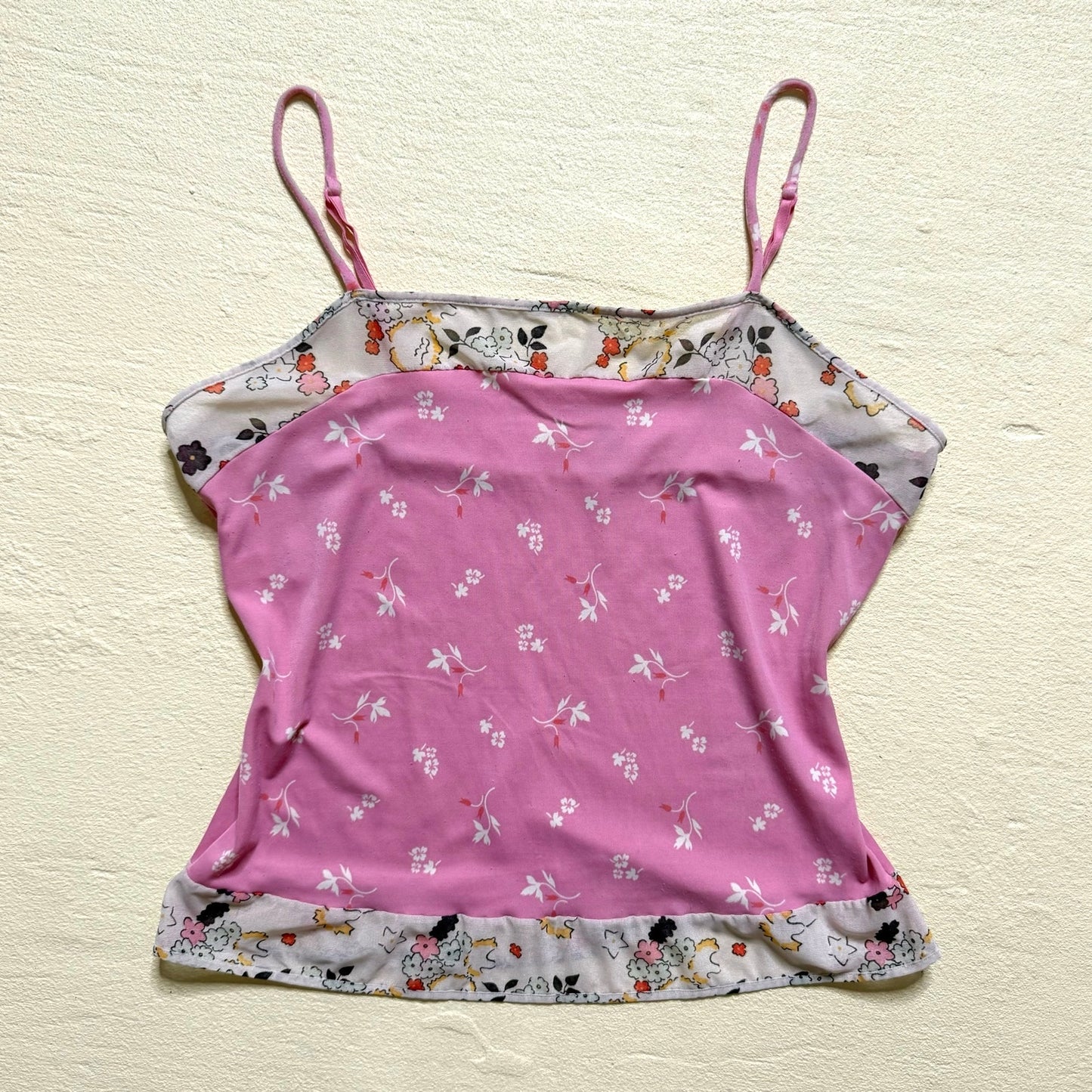 Y2K Gap Floral Pink Cami Tank Top, Size Medium