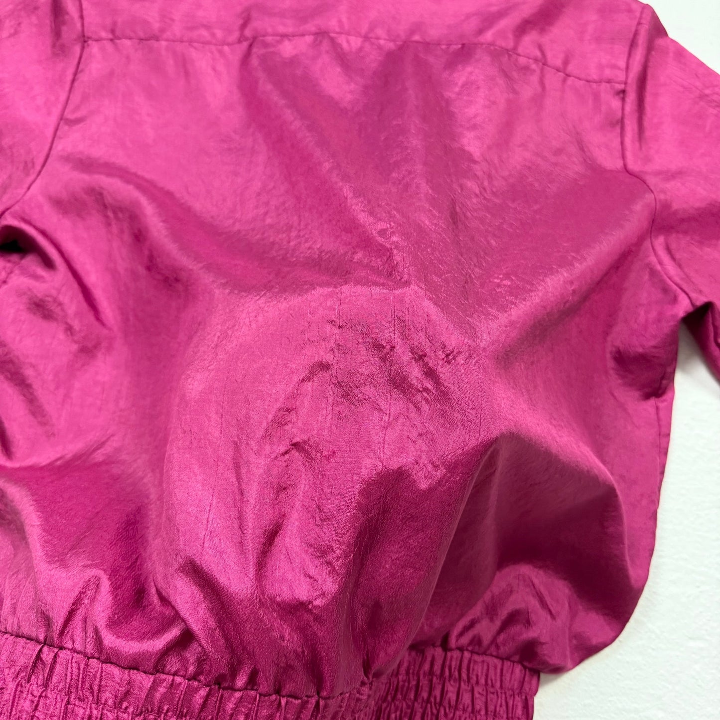 Upcycled Vintage 80s Fashion Attitudes Pink Button Up Blouse, Size 14