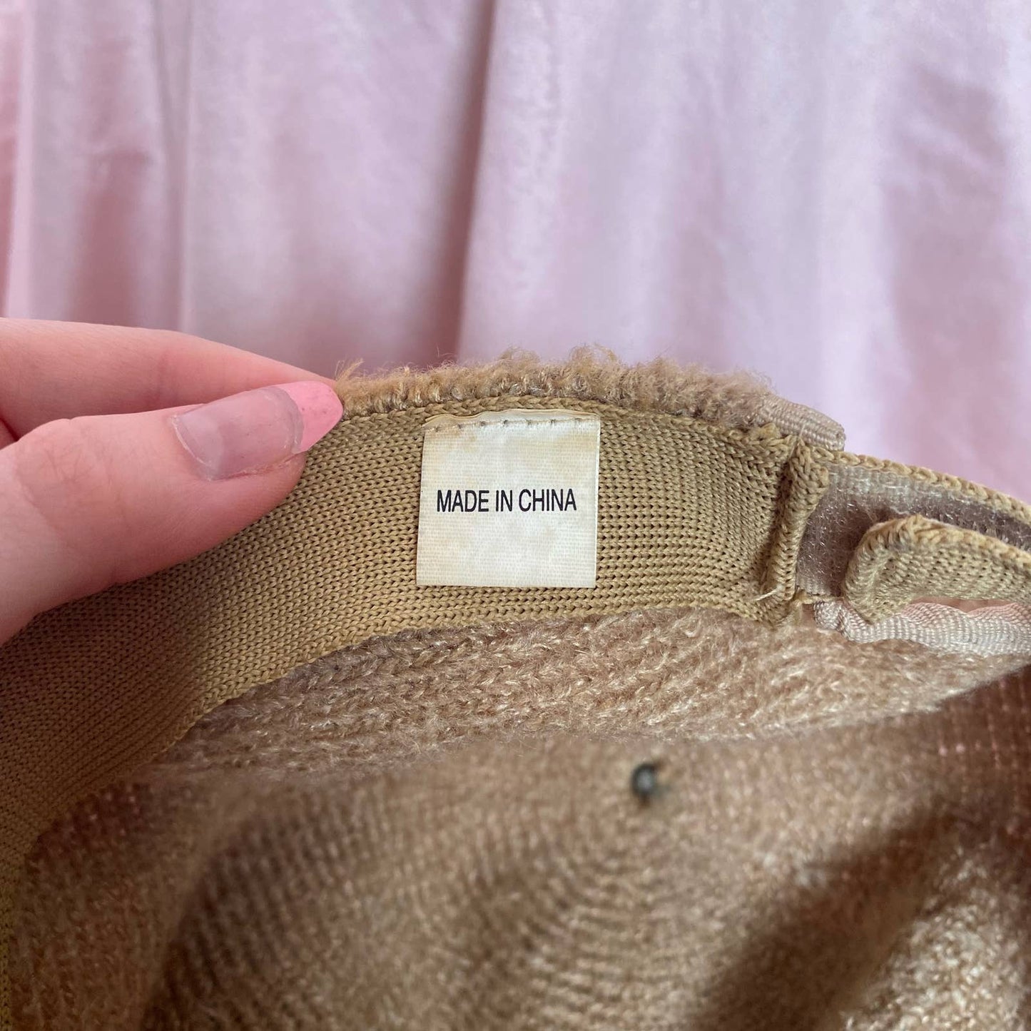 Secondhand Tan Sherpa Fuzzy Baseball Cap Hat