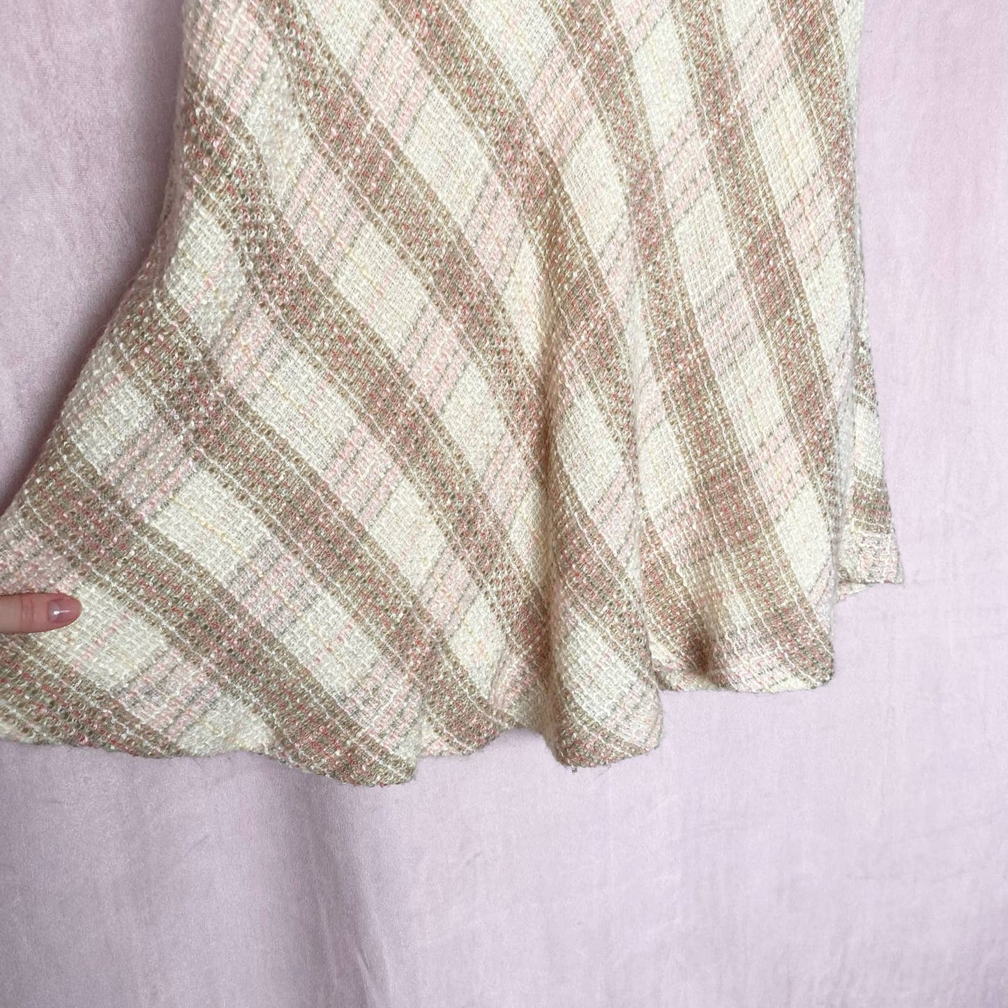 Secondhand Merona Knit Plaid Midi Skirt, Size 4