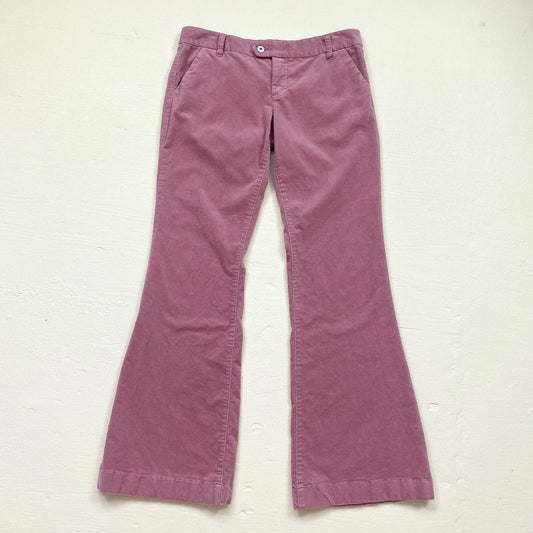 Secondhand Calvin Klein Choice Pink Corduroy Low Rise Flare Pants, Size 30