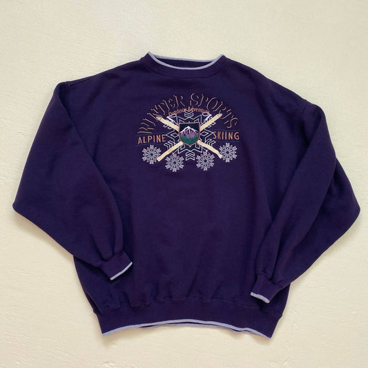 Vintage Red Cliff Winter Sports Alpine Skiing Sweatshirt Crewneck, Size XL