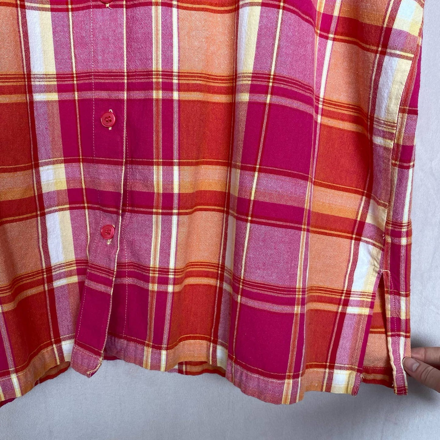 Vintage Victoria Jones Plaid Short Sleeve Button Up Shirt, Size 1X