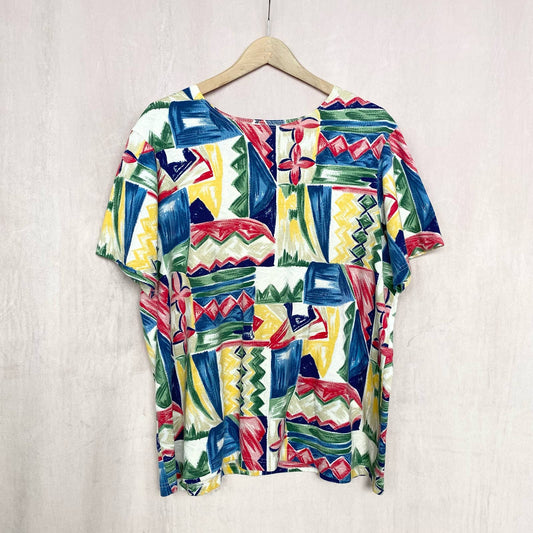 Vintage YS Sport Geo Print Tee & Shorts Set, Size Large