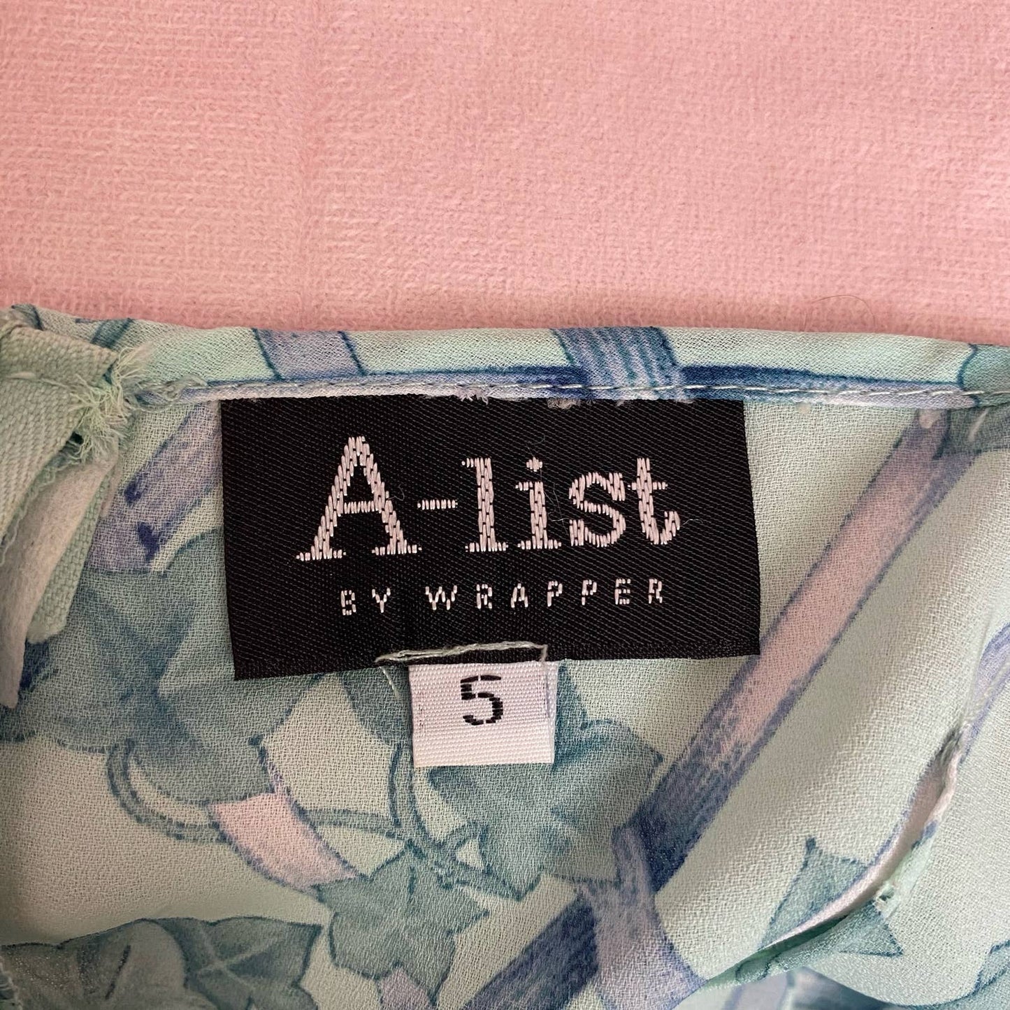 Vintage A-List Leaf Print Mini Dress, Size Small