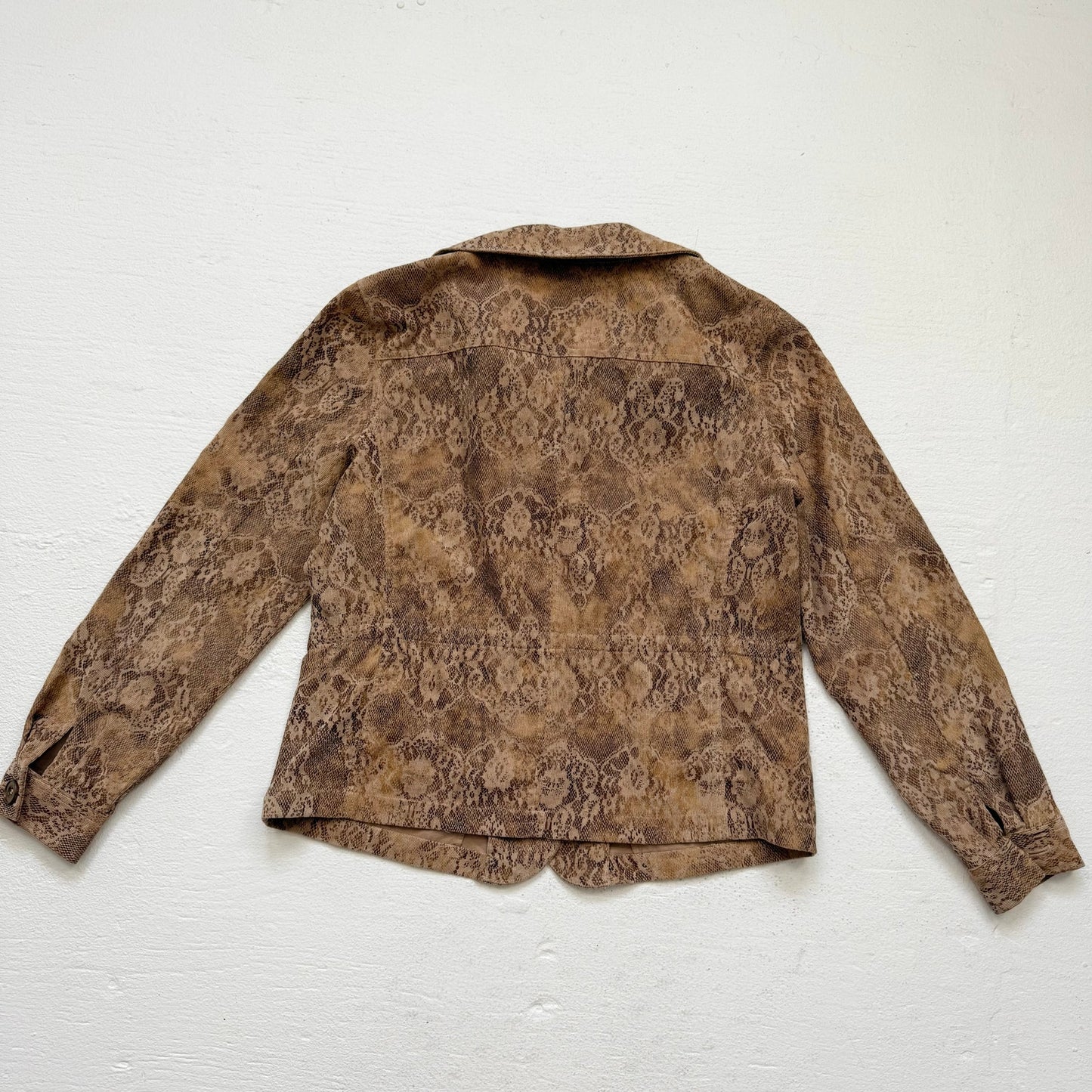 Y2K Linear Micro Corduroy Snake Print Jacket, Size Large