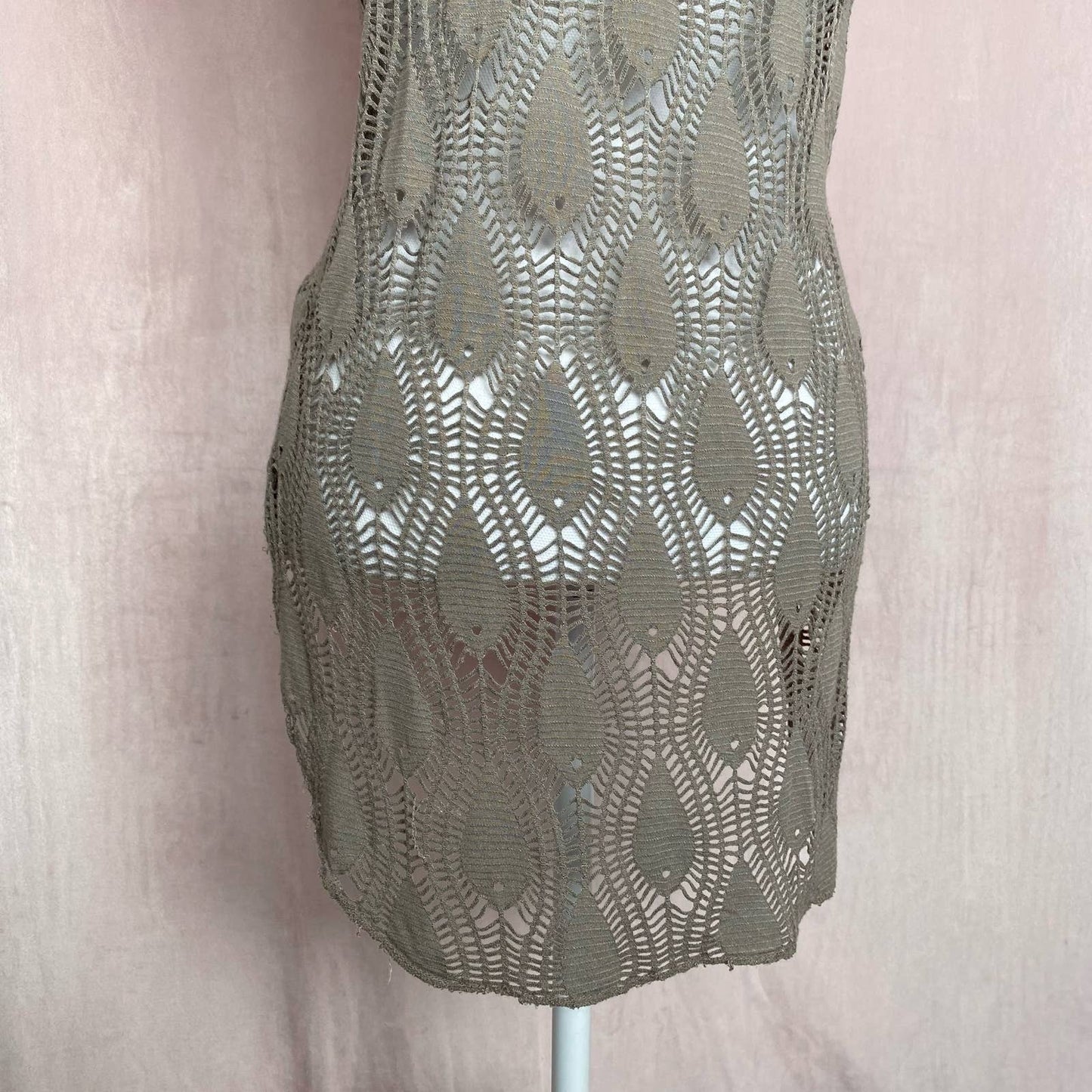 Secondhand Cut Out Knit High Low Tank Top, One Size