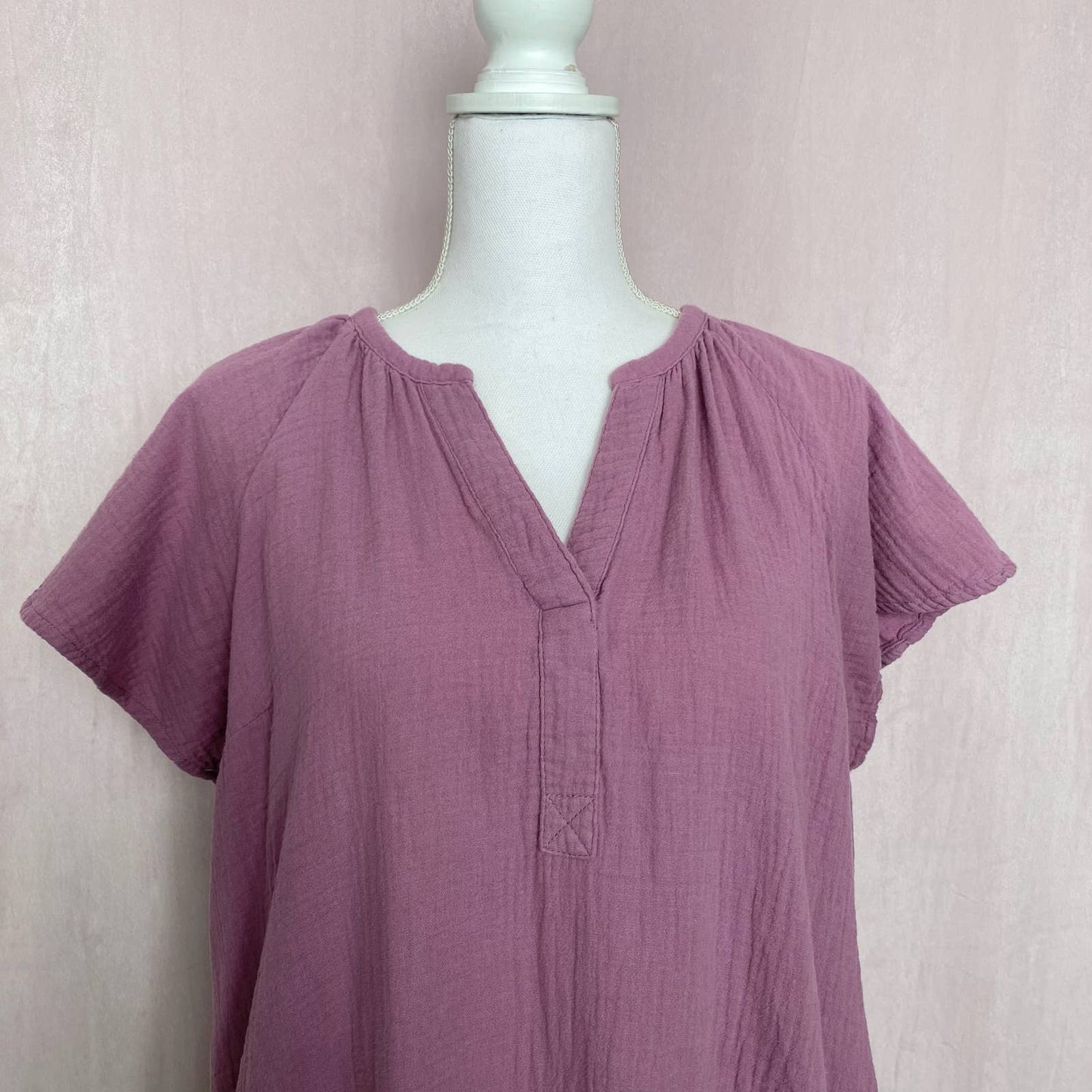 Secondhand Universal Thread Cotton Gauze Short Sleeve Dress, Size Medium