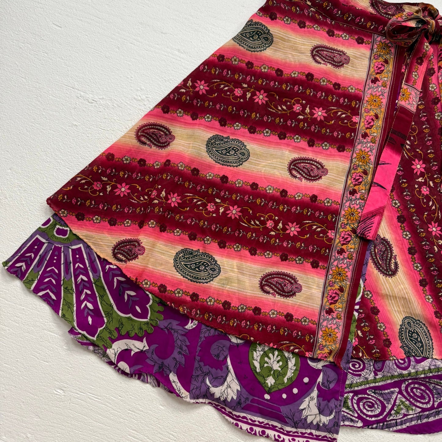 Secondhand Yarin Silk Boho Wrap Skirt, Size Small-XL