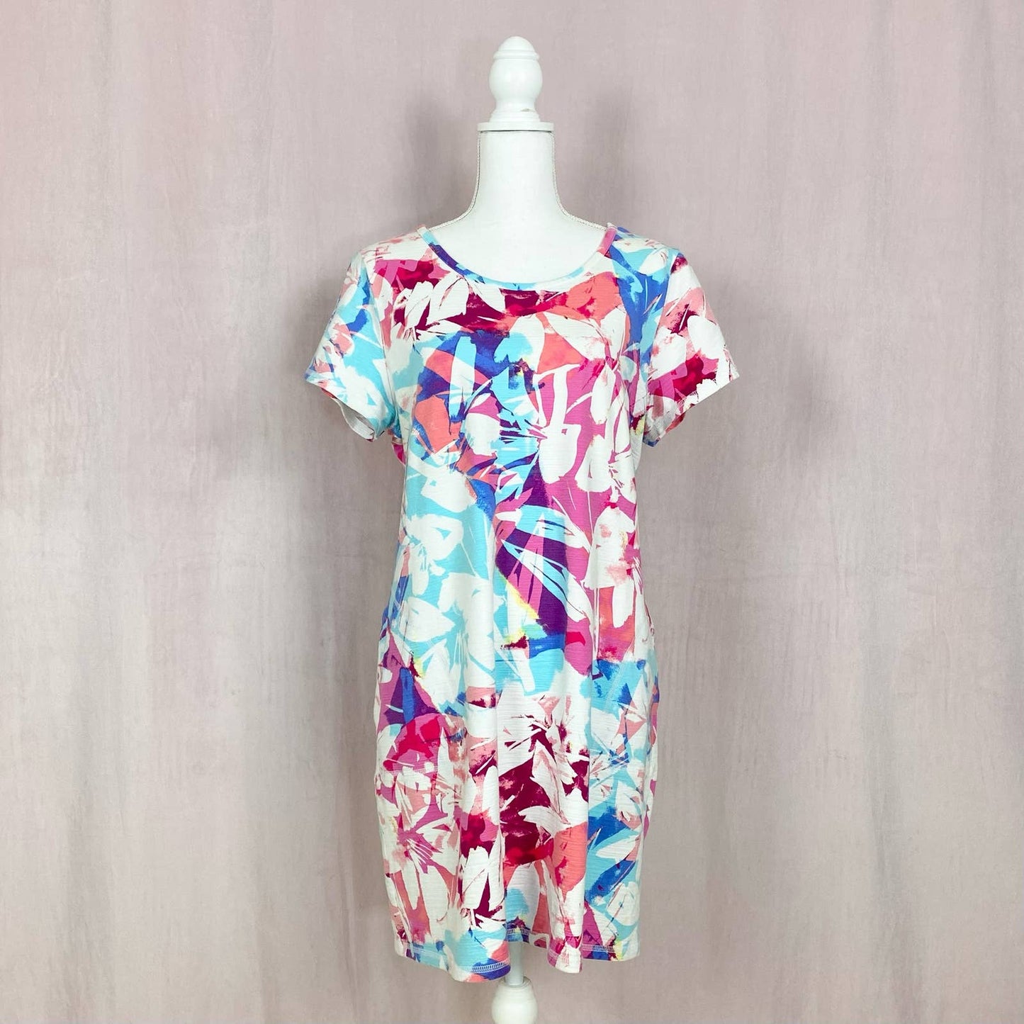 Secondhand T by Talbots Cross Back Cozy Crush Dress Brushed Floral, XLP