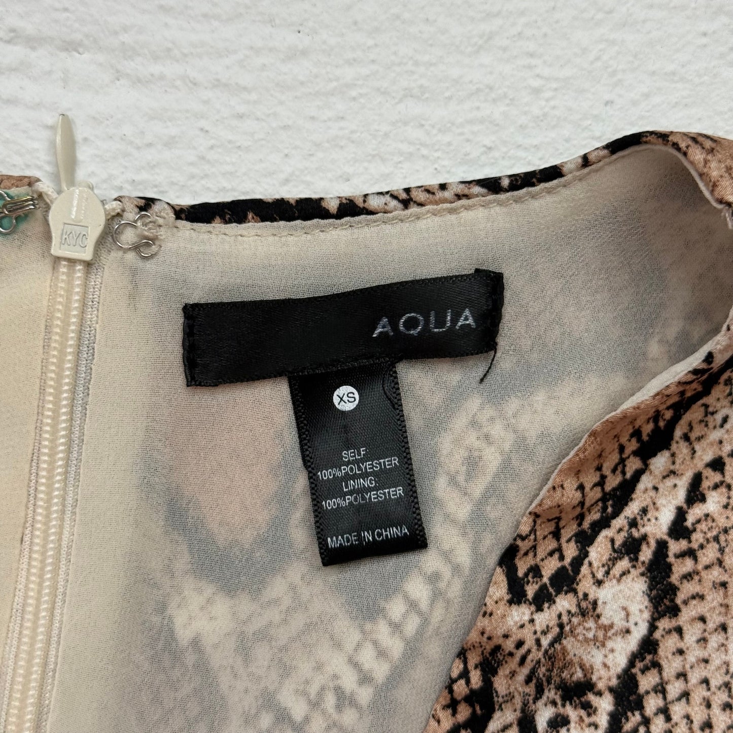 Secondhand Aqua Snake Print Wrap Mini Dress Fit & Flare, Size XS