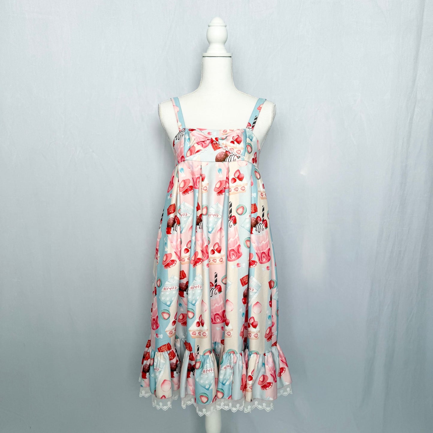 Secondhand Infanta Strawberry Sweet Lolita Babydoll Dress Ruffle Hem, Size Large