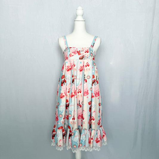 Secondhand Infanta Strawberry Sweet Lolita Babydoll Dress Ruffle Hem, Size Large