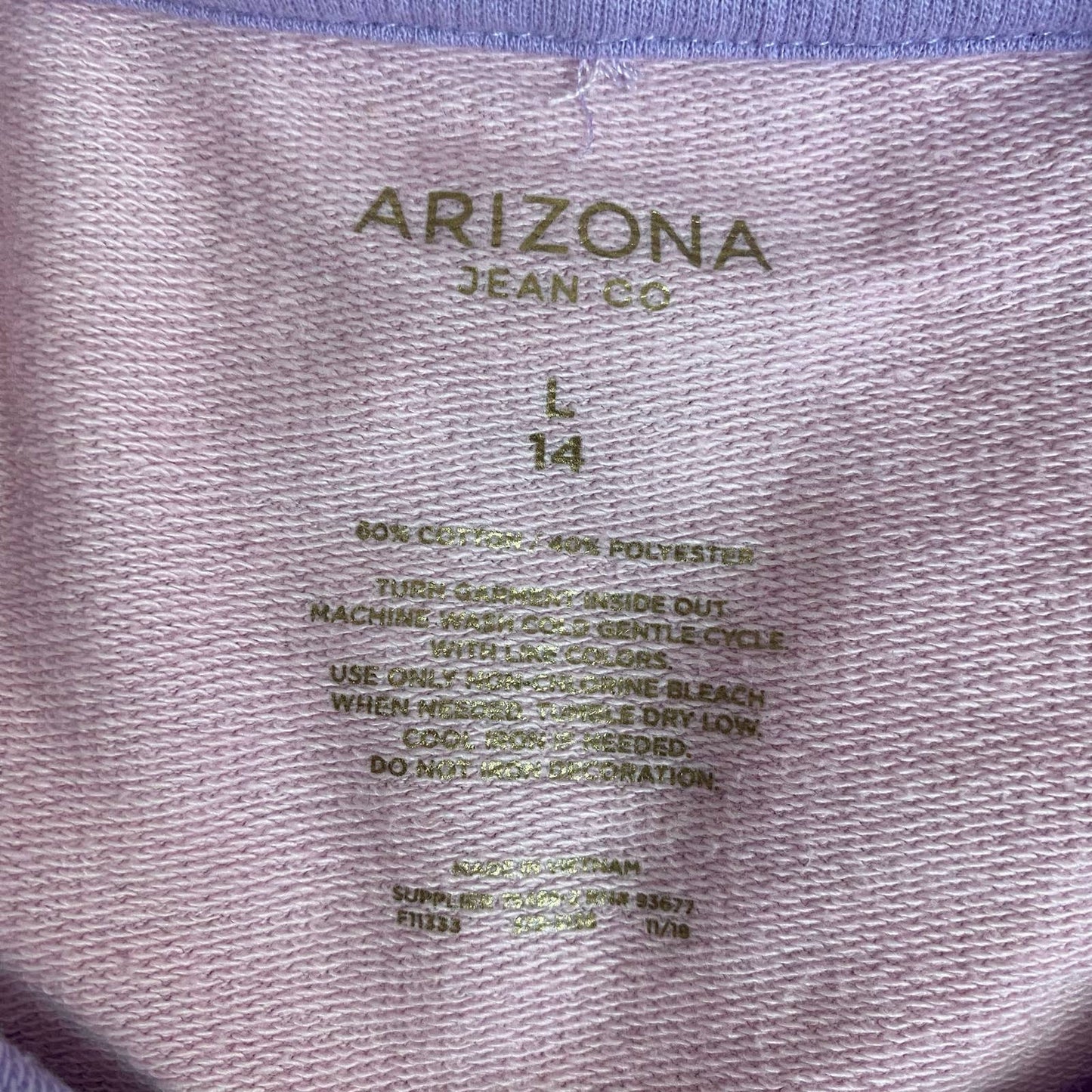 Reworked Arizona Crop Hoodie Tee, Size Small