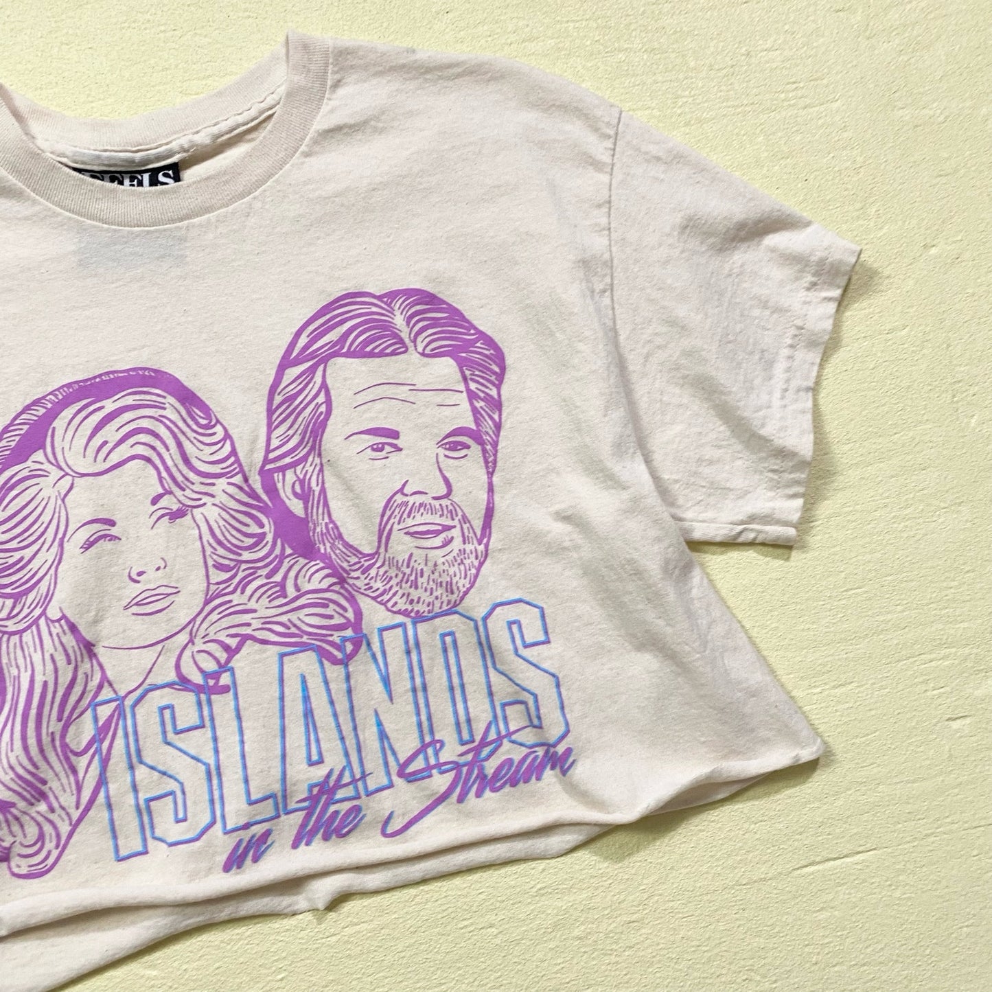 Reworked Islands in the Stream Crop Graphic Tee, Size Medium