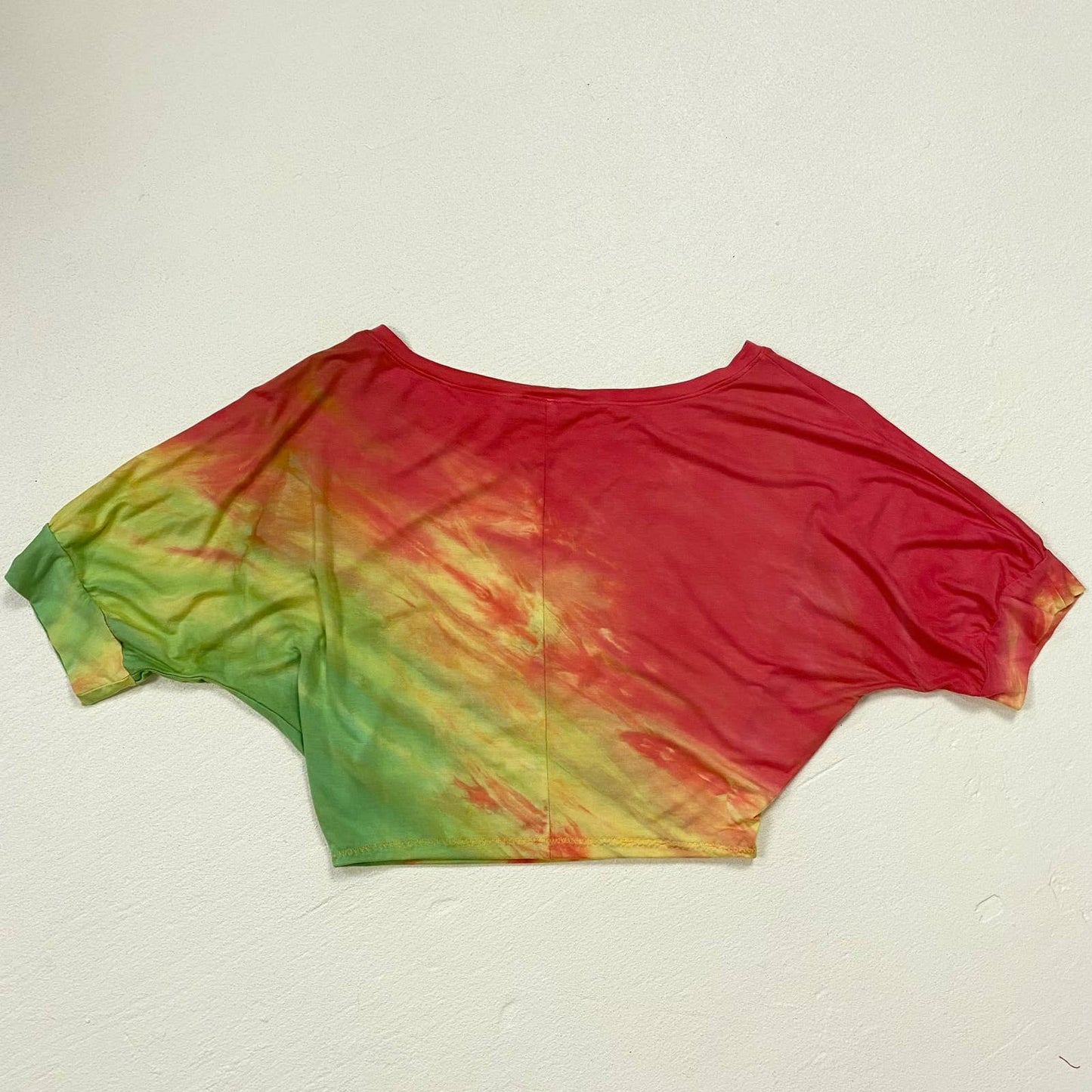 Upcycled Mijo Tie Dye Crop Short Sleeve Top, Size Medium