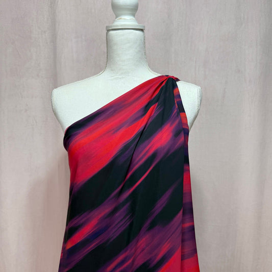 Secondhand Halston Heritage One Shoulder Printed Drape Gown, Size Small